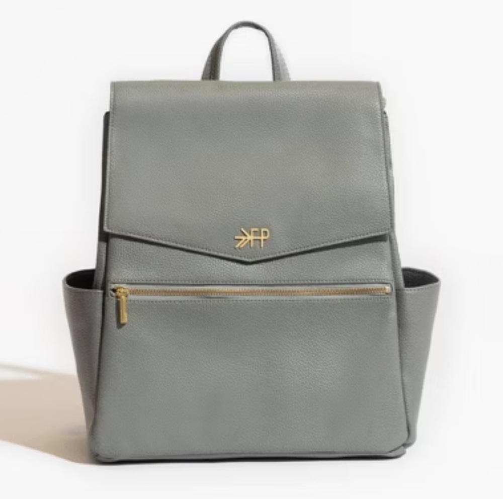 Freshly Picked Stone Diaper Bag with Gold Zipper